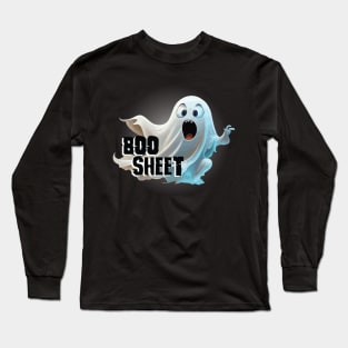 Boo Sheet Cute Cartoon Ghost Long Sleeve T-Shirt